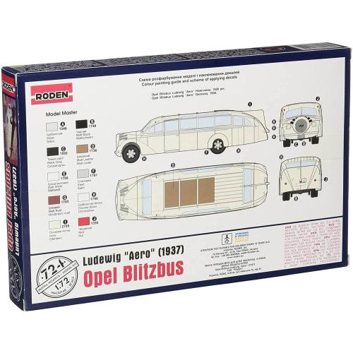 Roden 1/72 Scale German Opel Aero Provaganda Tourist Bus 1937 Plastic Model Kit RE72724