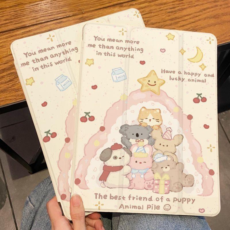 Für Hülle iPad Air5 10.9 Neues, hochwertiges süßes Welpenmuster, dreifach gefaltete iPad-Hülle pro11 pro12.9 2022 2020 2018 mini6/5/4 mit Stifthalter