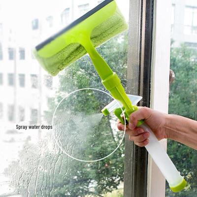 Double-Sided Glass Cleaning Tool with Water Spray - 3-in-1 Window Cleaner