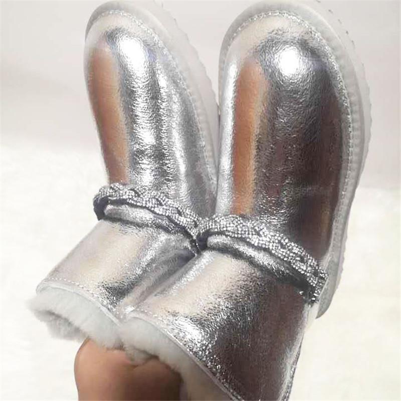 Fashion 2024 Waterproof Genuine Cowhide Leather Natural Fur Snow Boots Women Top Quality Australia Winter Boots Women Warm Botas Mujer