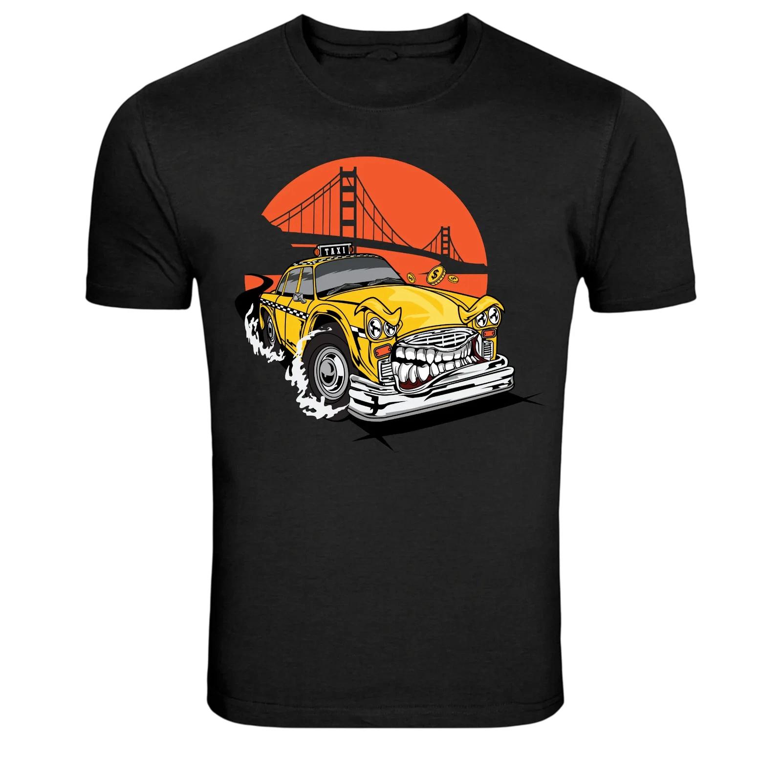 

Taxi Monster Car Golden Gate Bridge San Francisco T-Shirt 4XL