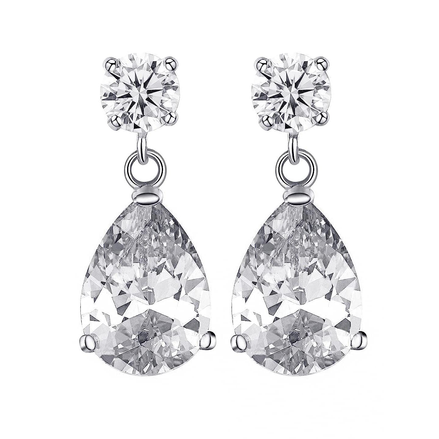 

Серьги для женщин и девочек Серьги-подвески с белыми кристаллами | Серебряные серьги-подвески для женщин |