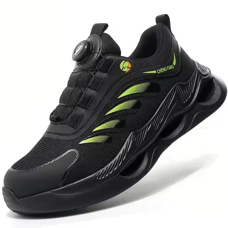 New Rotary Buckle Security Boots For Men Work Sneakers Women Boots Breathable Steel Toe Shoes Safety Puncture-Proof Men Boots