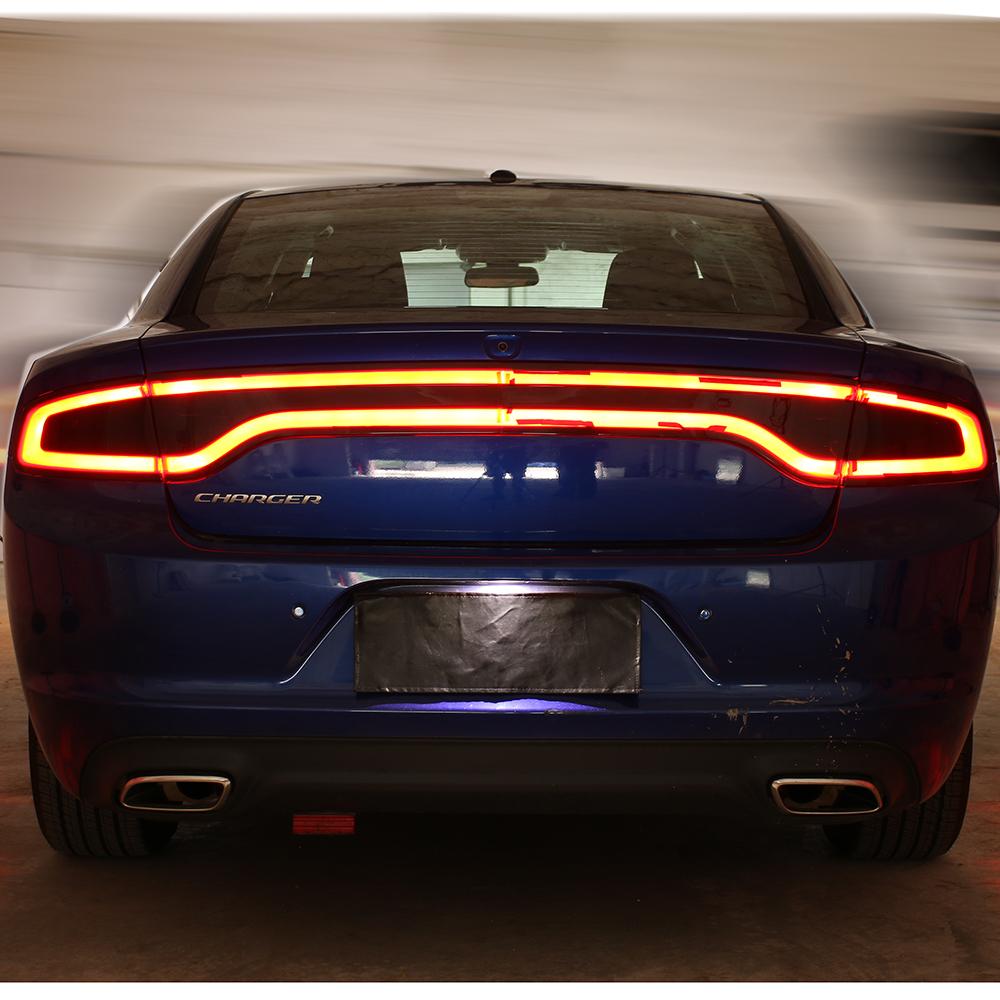 Capa Para Lanterna Traseira Dodge Charger 2015-2024 - Kit 4 Peças Preto Fumê