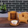 6PCS Round Shape Bamboo Coaster Cup Rest   for Glass Cups Tea Cup Coffe Mug Bottle Water Holder Natural Home Decor