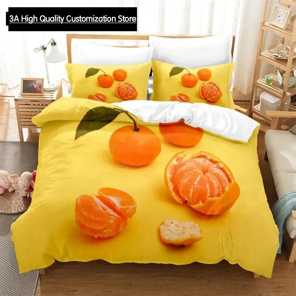 Thin Duvet Cover Set Double Bed Fruit Quilt Cover Queen Size 3D Single Bedding Set 2PCS 3PCS with Pillowcase Full Twin King Beds