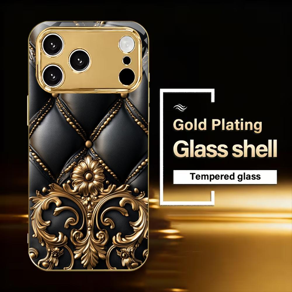 High-end Business Exquisite luxurious Phone Case Electroplated Glass PhoneCase for iPhone 17 16 15 14 13 12 11pm Pro Plus