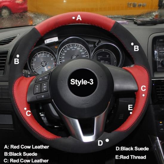 For Mazda 3 Axela 2016 For Mazda CX-5 CX5 CX-3 Hand Sewing Steering Wheel Cover