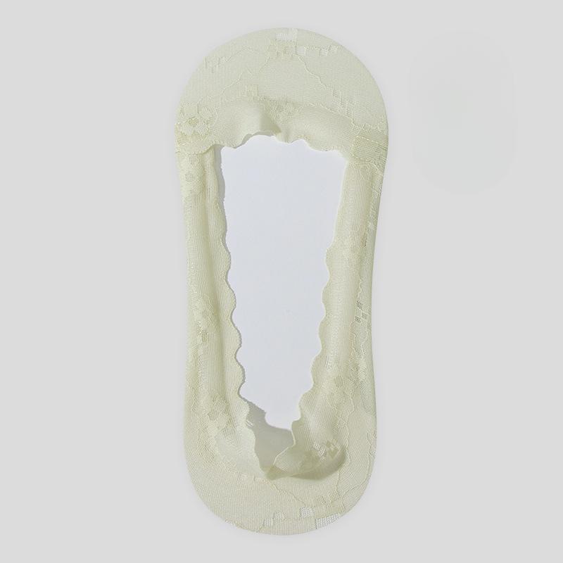 Female Spring and Summer Thin Lace Shallow Mouth Cotton Bottom Invisible Non Slip Heel Socks