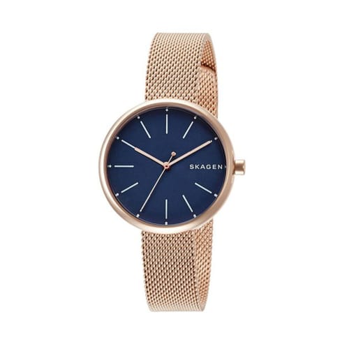 

Skagen Women s Signature Navy Dial Rose Gold Watch SKW2593