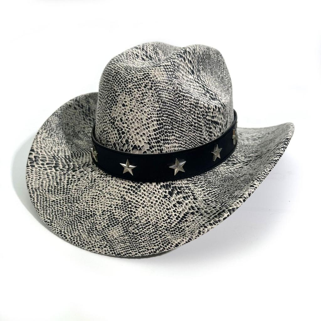 Popular Manufacturer Spot Five-Pointed Star Rivet Western Cowboy Hat Festival Party Jazz Hat Men'S Top Hat