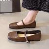 Retro Mary Jane shoes women's autumn new with skirt shoes commuting light mouth small leather shoes