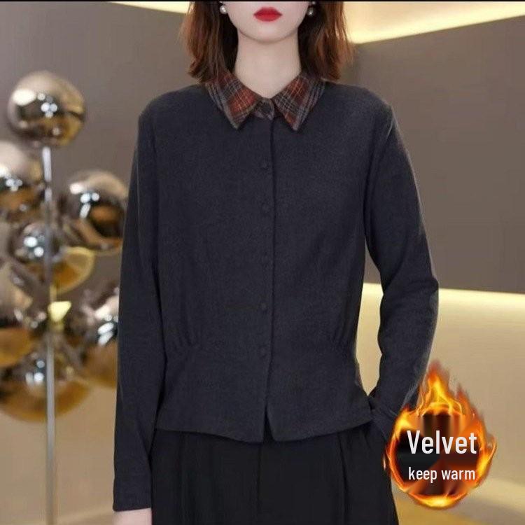

2025 Elegant Pullover for Mothers: Spring/Autumn Knitwear for Middle-Aged and Elderly Women XL 105-120kg чёрный