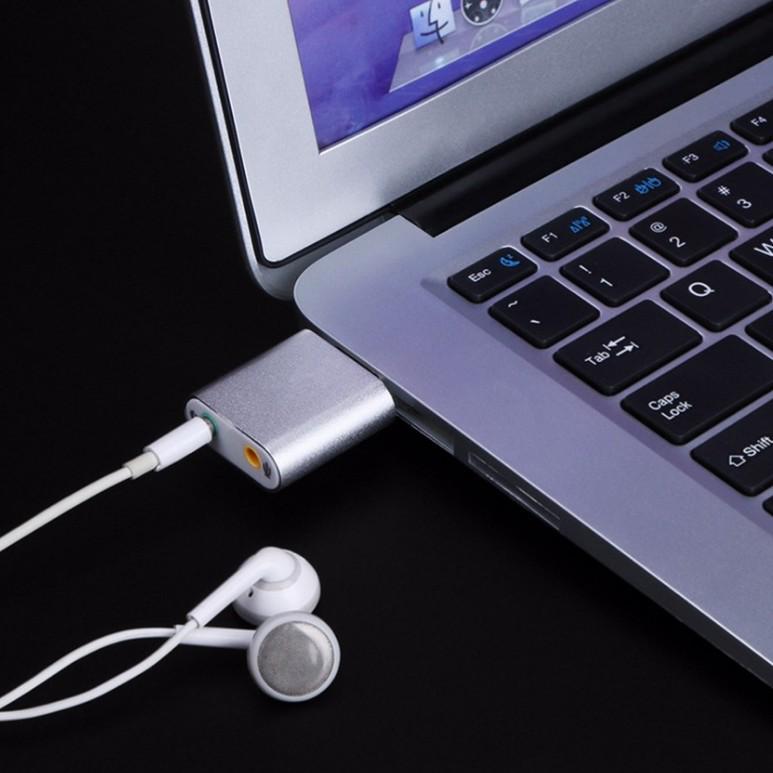 USB 7.1 Soundkarte aus Aluminiumlegierung für Audio-Listening und Live-Anrufe