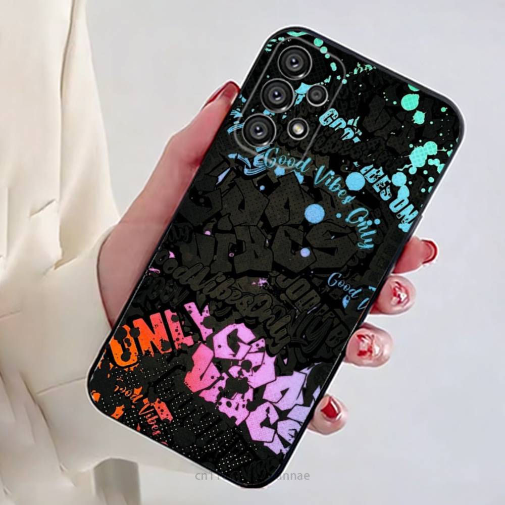 Graffiti Phone Case For Samsung Galaxy A13,21s,22,31,32,52,53,71,80,A91 Soft Black Shell