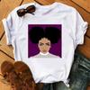Casual Cute Sexy Curly Hair Girls Graphics Women T-Shirts Summer Tees Loose Short Sleeves Blouse White O-Neck Ladies Top Clothes