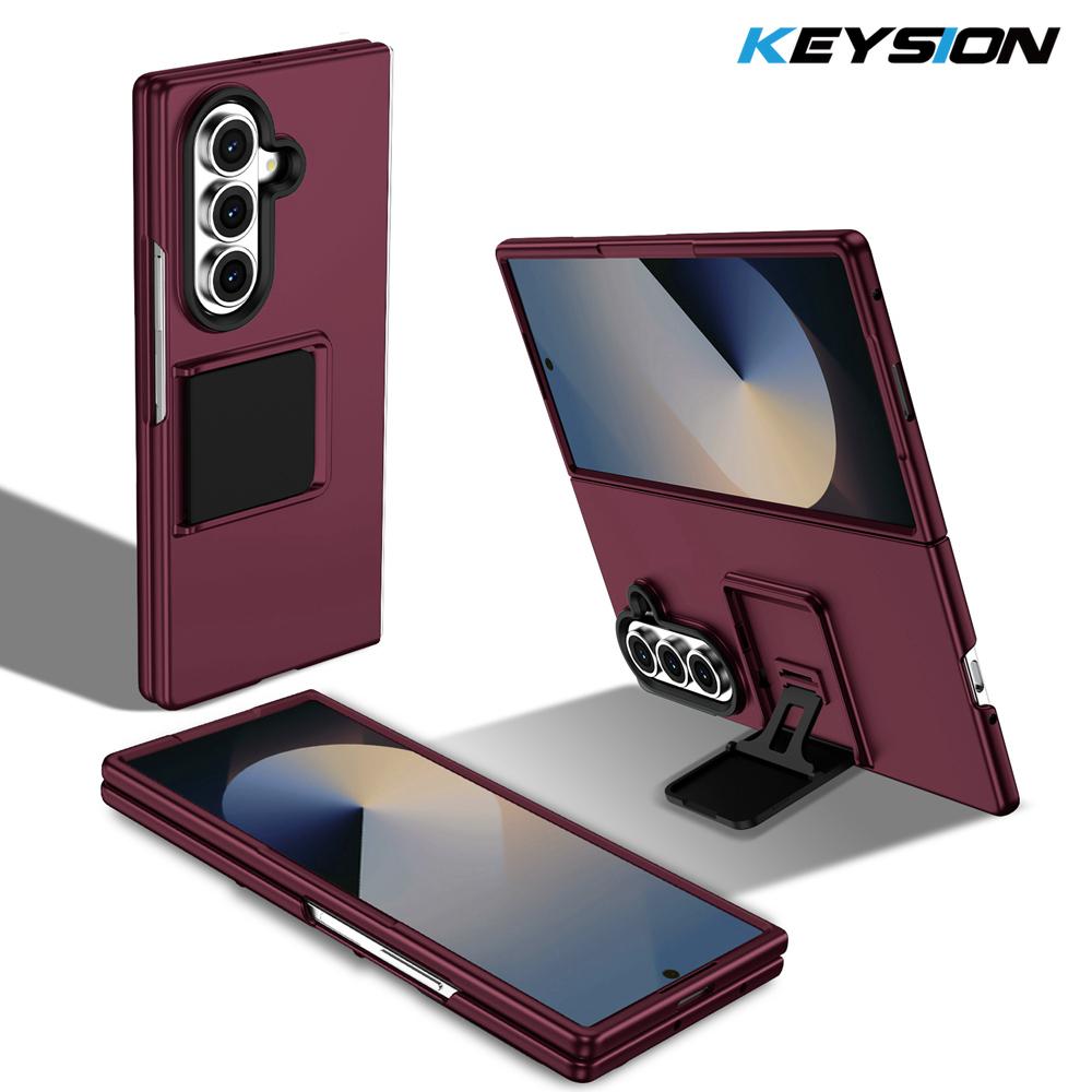 KEYSION Luxury Upright Live Stand Case for Samsung Galaxy Z Fold 7 5G Hard PC Shockproof Phone Back Cover for Galaxy Z Fold 7 5G
