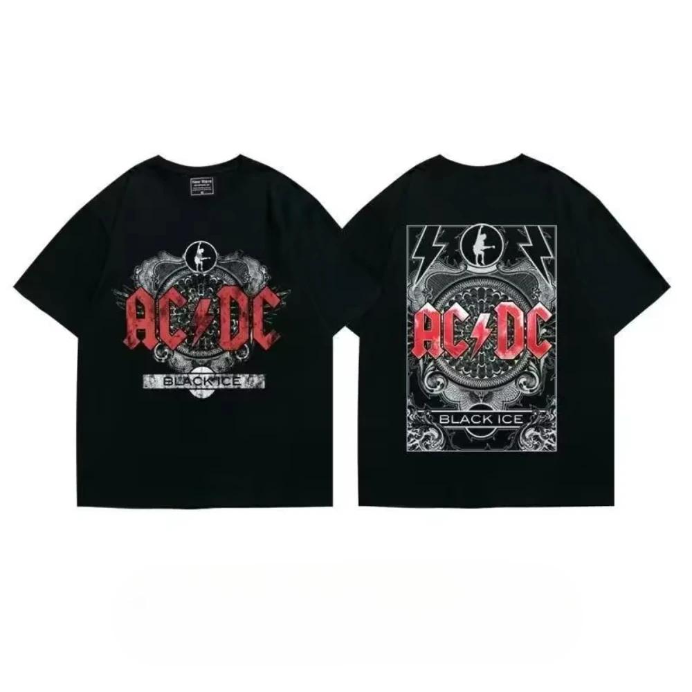 

Новая хлопковая футболка с принтом рок-группы ACdc, певец, женская, мужская, высокое качество, круглый вырез, дышащая, Y2K, с коротким рукавом, 2025, фанатский топ 4XL