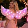 Acessórios de Fantasia de Anjo de Natal Asas com Luz LED Pena para Crianças, Asas de Fada Brilhantes para Fantasia, Festa de Cosplay de Halloween Performance