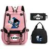 Blue Prison Student School Bag Children'S Meal Bag Casual Pencil Bag Three-Piece Set