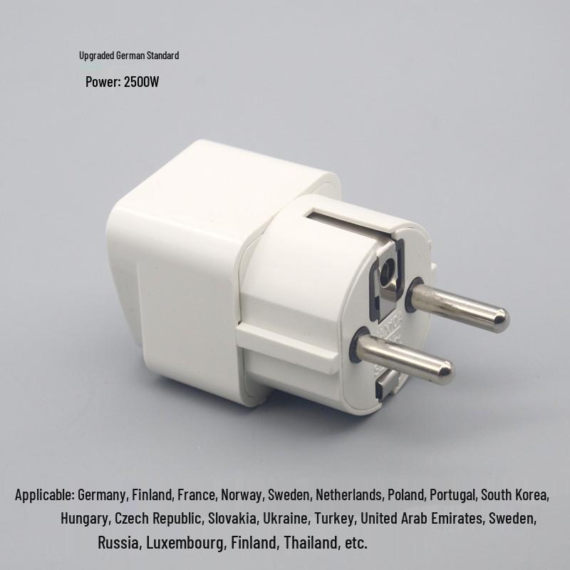 Адаптер-переходник с немецкой вилки на европейскую для розеток Франции, Кореи, России