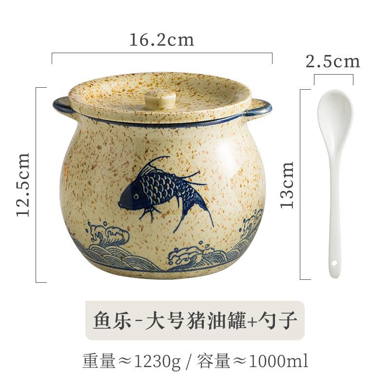 

Керамическая банка для хранения в стиле ретро, коробка для хранения приправ и соли, креативная банка для специй, японский инструмент для домашнего хранения