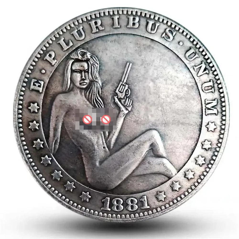 Amerikanische Morgan Wanderer Silberdollar Sexy Münze Gedenkmünze Sammlerstück Geschenk Glücksbringer Münze