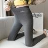 Gray Leggings Women's Autumn Wear High Waist Thread Elastic Tight Autumn and Winter Thermal Pants Women's Thin Legs Look Thin