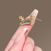 Women Brooch Sparkling Rhinestones Blue Shell Small Crab Shape Lapel Pin Suits Coats Bags Scarves Badge Versatile Accessory