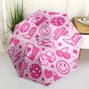 1pc Western Themed Pink Pattern Umbrella with Plastic Handle,Vibrant Cartoon Pattern,Multi-functional UmbrellaPT265