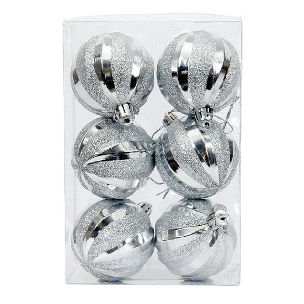6Pcs/Set Gift Xmas Tree Decoration 6cm Christmas Spheres Pendant Party Decoration