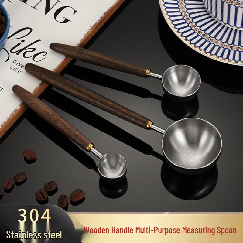 Tingle 304 Stainless Steel Measuring Spoon with Walnut Wood Handle