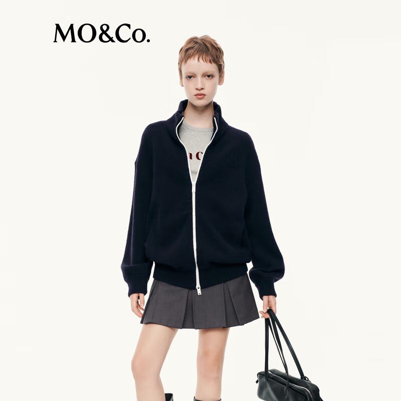 MO&Co. Women's Wool Blend Stand-Collar Relaxed Fit Sweater