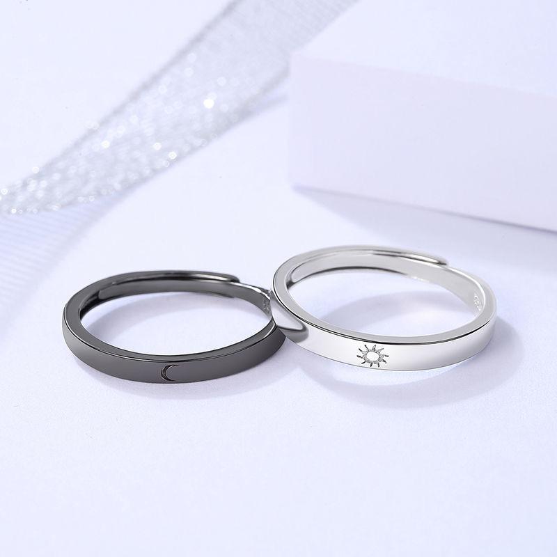 Luxury Crystal Angel Demon Couple Rings for Women Men Romantic Fashion Wings Design Adjustable Engagement Ring Wedding Jewelry