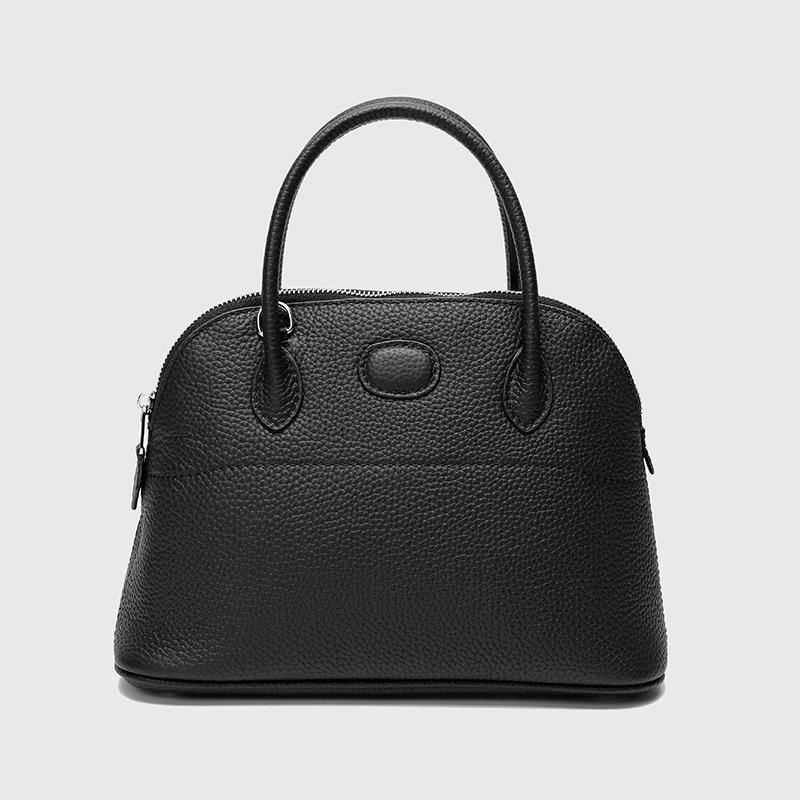 

New Baolai bag lychee pattern first layer cowhide hand shoulder oblique span shell genuine leather women s bag versatile sewing 22cm чёрный