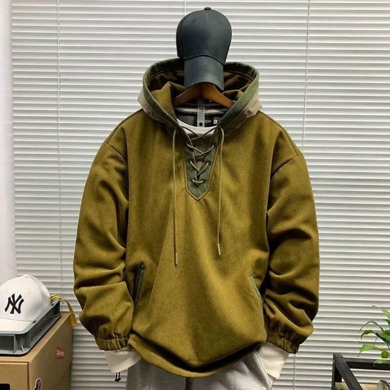 

Корейская толстовка с капюшоном в стиле колор-блок, новая осенняя, свободная, с капюшоном, приталенная куртка, трендовая L коричневый