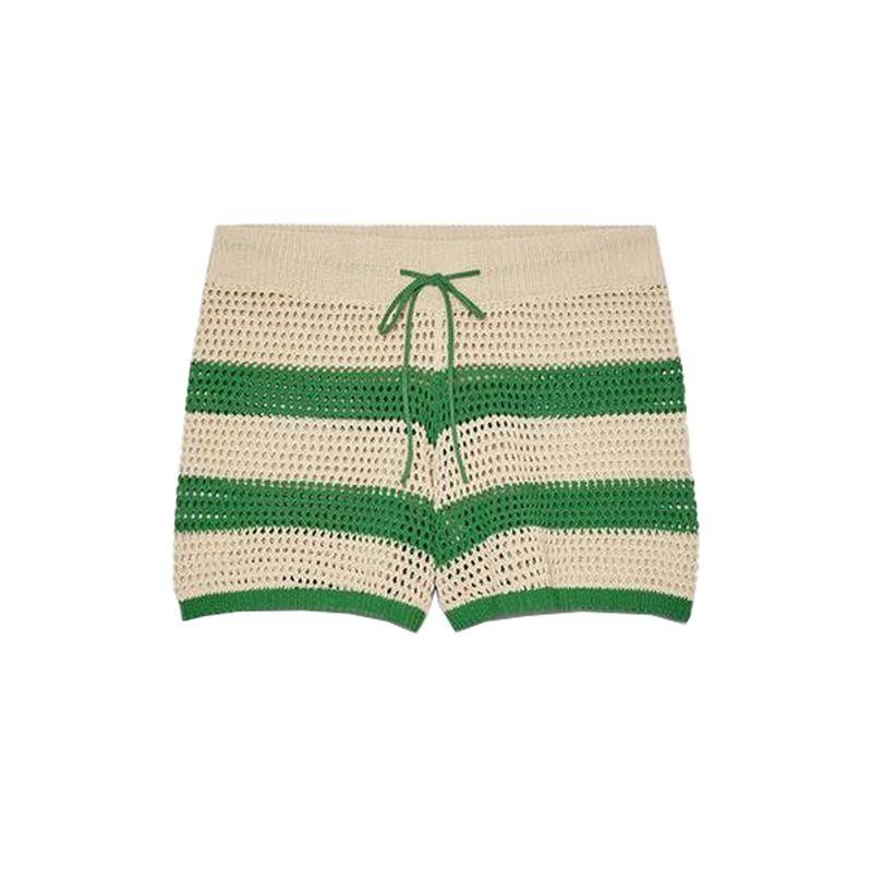 Polo Collar Knitting Outwear 3920260 3920284 Knitting High Waist Shorts 3920261 20285