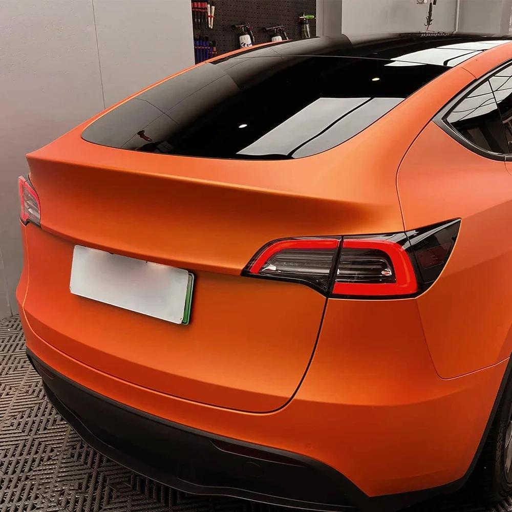 Kovové Matné Saténové Ledově Oranžové Auto Fólie Samolepky Změna Barvy Vinylová Fólie Bez Bublin Samolepka na Auto Zabalení Auta Autopříslušenství
