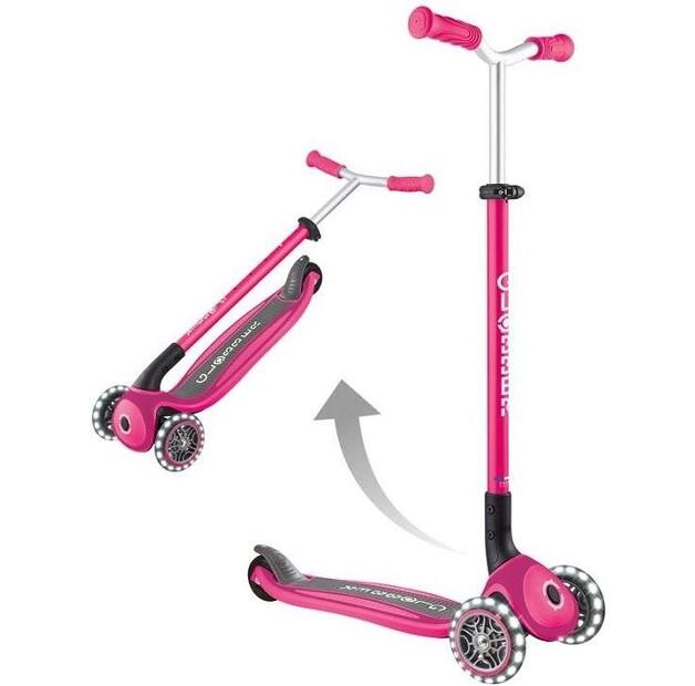 Globber Master Lights Three-wheeled Scooter Fuchsia 663-110