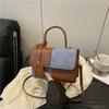 Fashion Splicing Texture Small Square Bag for Women Trendy Shoulder Crossbody Handbag KTB