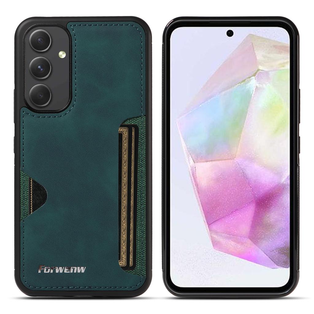 FORWENW F5 Series For Samsung Galaxy A35 5G Phone Case PU Leather+TPU Card Holder Anti-drop Cover