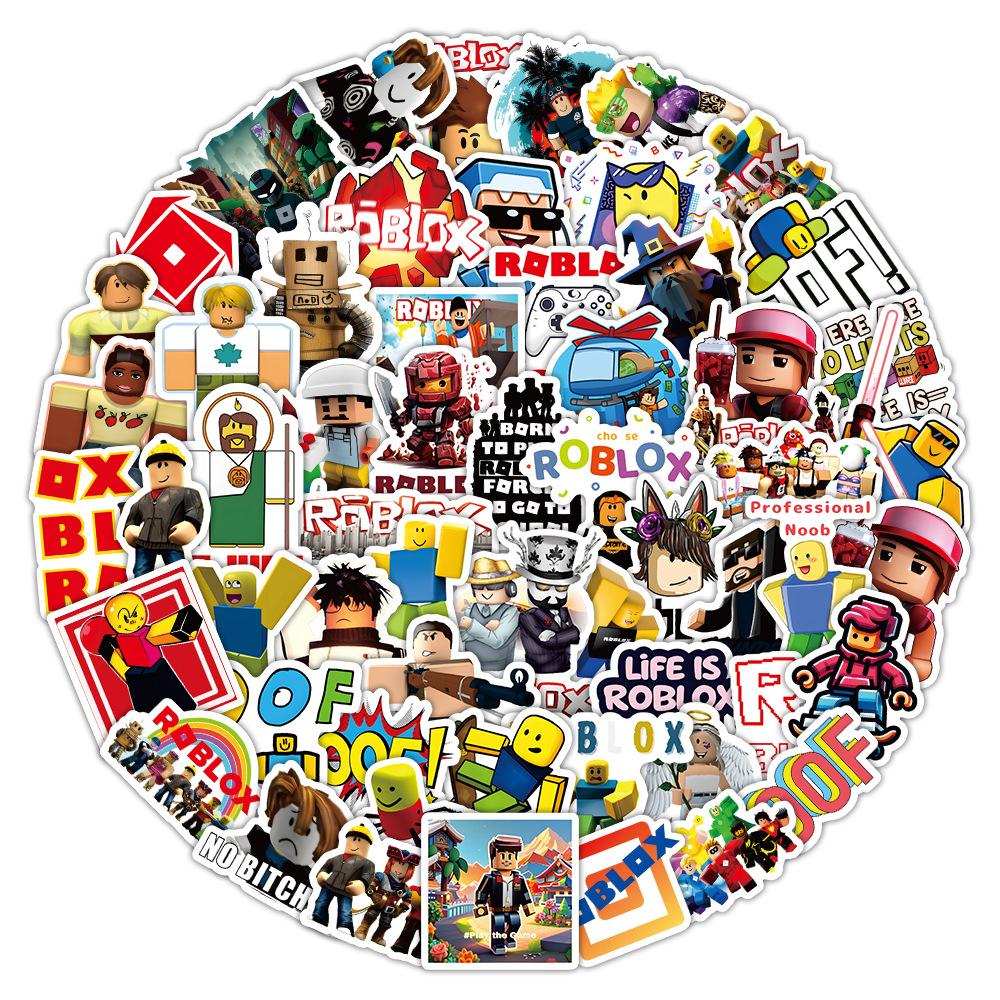 Roblox 60pcs Classic Sticker Surrounding Toys Doodle Stickers Cartoon Decorative Notebook Skateboard Decals Gift For Children