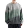 Autumn and Winter Thickened Sweater Men's Round Neck Gradual Change Knitted Sweater Fashion Loose Lazy Style Men's Color Matching Sweater Sweater