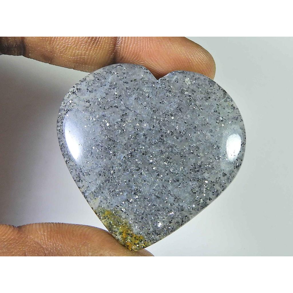 Natural Black Sunstone Heart Healing Crystal Cabochon loose Gemstone 41X52MM SK-1858