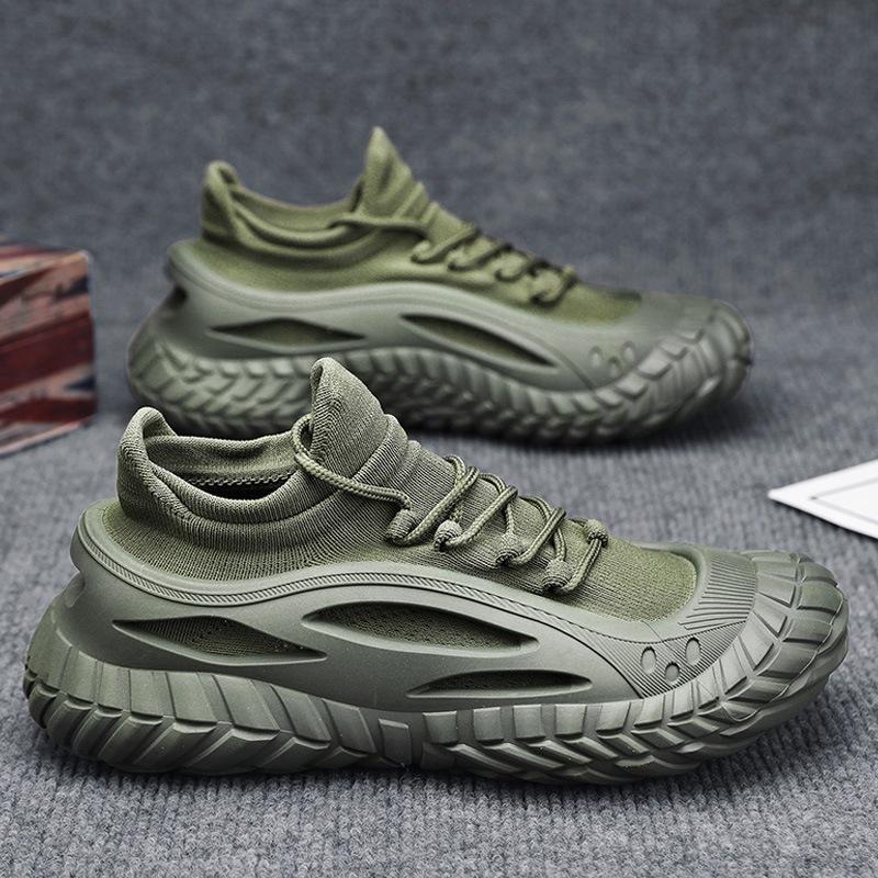 2025 New Fly-woven Men's Shoes Spring and Summer Sports and Leisure Shoes Youth Trendy Shoes Men's Breathable Socks Shoes