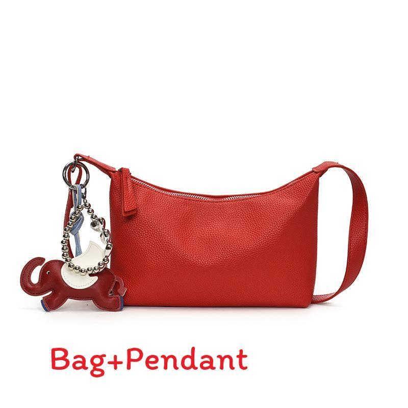 

French Trendy Pillow Shape Crossbody Bag With Soft Pu Leather And Inner Zipper Pocket For Daily Wear красный
