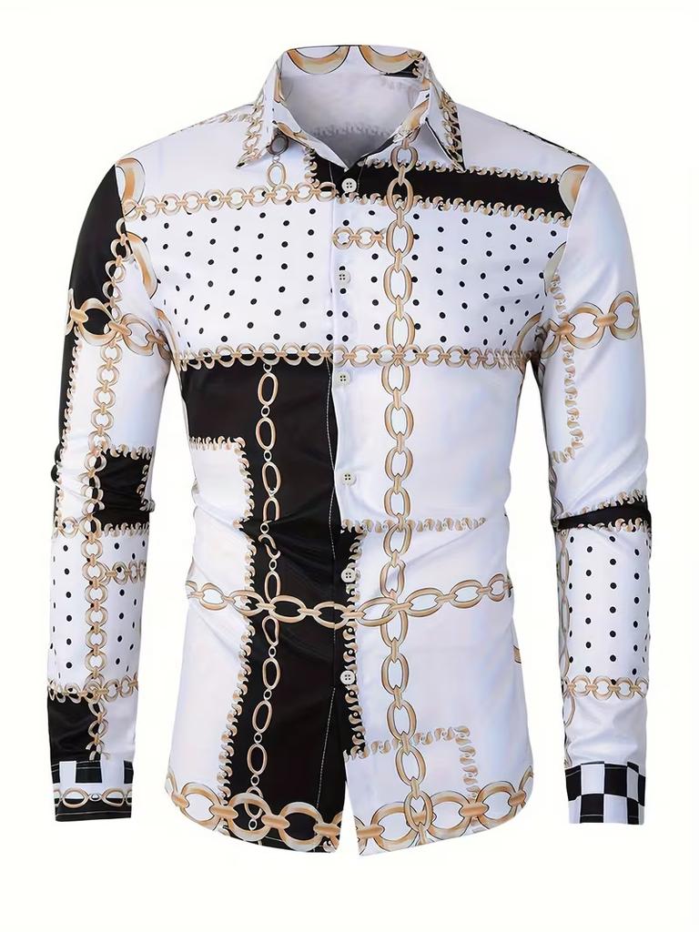 Spring And Autumn Men'S Long Sleeve Shirt
