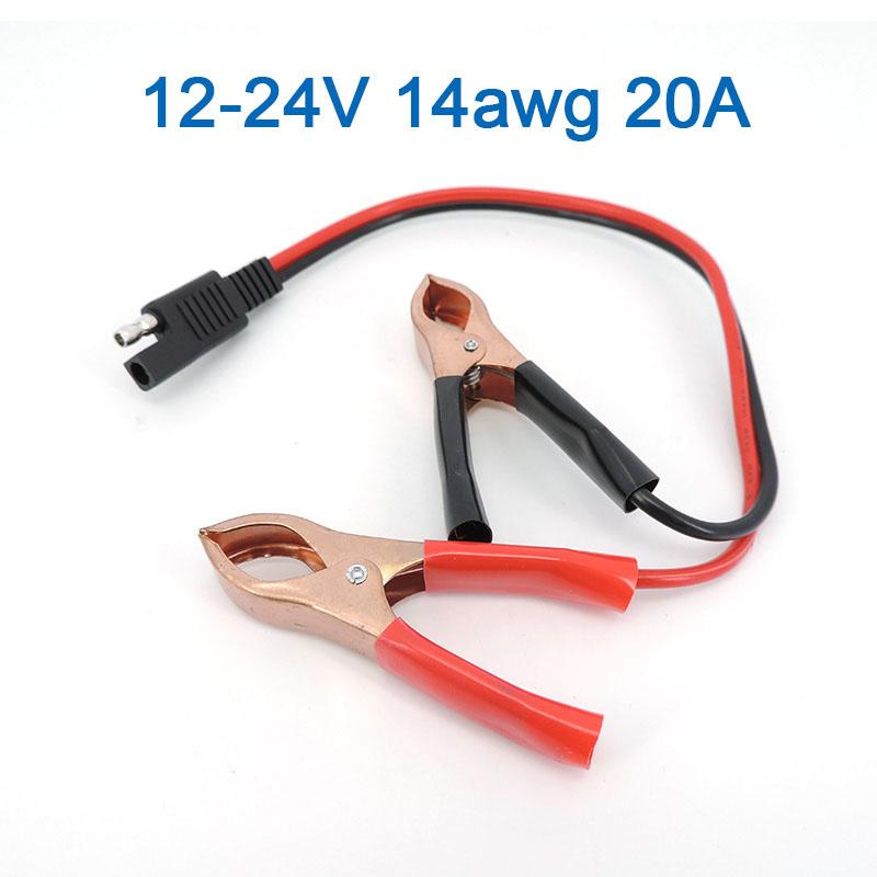 14AWG 36CM 2pinový SAE rychlospojkový konektor zástrčka na bateriové krokosvorky kabelové svorky kabel