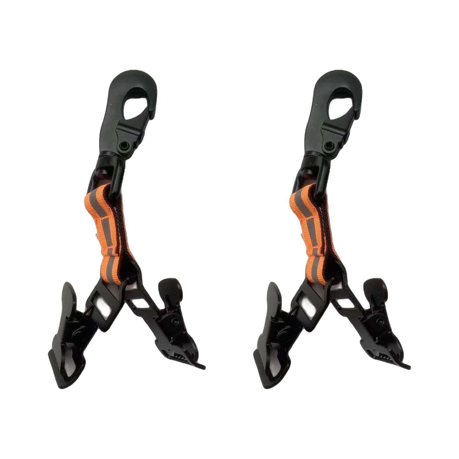 

Набор из 2 держателей для перчаток с двойным зажимом для подвешивания перчаток, шлемов и полотенец с карабином и светоотражающей нейлоновой лентой оранжевый