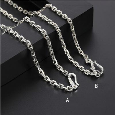 Neue Echt Reine S925 Silber Mann und Frau Halskette Mode Auto Blume Kreuz Halskette A3mm Retro Lange Pullover Kette
